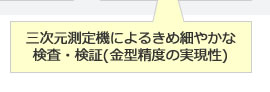 三次元測定機によるきめ細やかな検査・検証(金型精度の実現性)